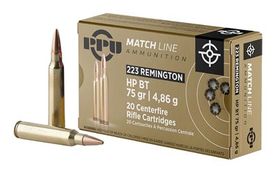 PPU .223 REM MATCH 75GR HPBT 20/1000